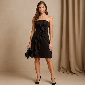 The Limited Event Black Strapless Ruffle Cocktail Dress Women’s 2 – Formal LBD